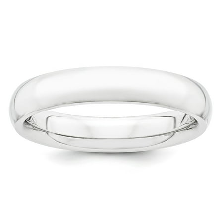 Platinum Solid Polished Engravable 4mm Half-Round Comfort Fit Lightweight Band Ring - Ring Size: 4 to (Best Lightweight Scope Rings)