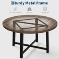 thumbnail image 3 of 47 - pulgada round dining mesa para 4 - moderno industrial kitchen mesa con thick tabletop y sturdy metal base, space - saving muebles para kitchen y dining room (brown), 3 of 7