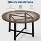 thumbnail image 3 of 47 - pulgada round dining mesa para 4 - moderno industrial kitchen mesa con thick tabletop y sturdy metal base, space - saving muebles para kitchen y dining room (brown), 3 of 7