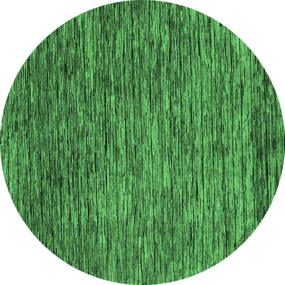 Ahgly Company Indoor Round Abstract Emerald Green Modern Area Rugs, 6' Round