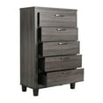 thumbnail image 4 of Home Furniture Silver Fox 5 Drawer Chest of Drawers - Gray Woodgrain, 4 of 6