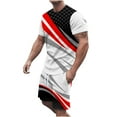 thumbnail image 2 of Ecqkame Summer Men Sets Shorts OutfitsMen Casual Round Neck T-Shirt 3D Print Short Sleeve Blouse And Pants Set White XXXXL, 2 of 5