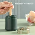 thumbnail image 6 of 1Pc Toothpicks Holder Dispenser Set Top-Up Automatic Toothpick Holder Dispenser long Bamboo Wooden Toothpicks For Appetizers Sturdy Safe Plastic Toothpick Storage Box, Multicolor(White,2.4x2.4x3.3"), 6 of 7