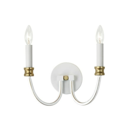 

Maxim 11372 Charlton 2 Light 9 Tall Wall Sconce - Weathered White / Gold Leaf