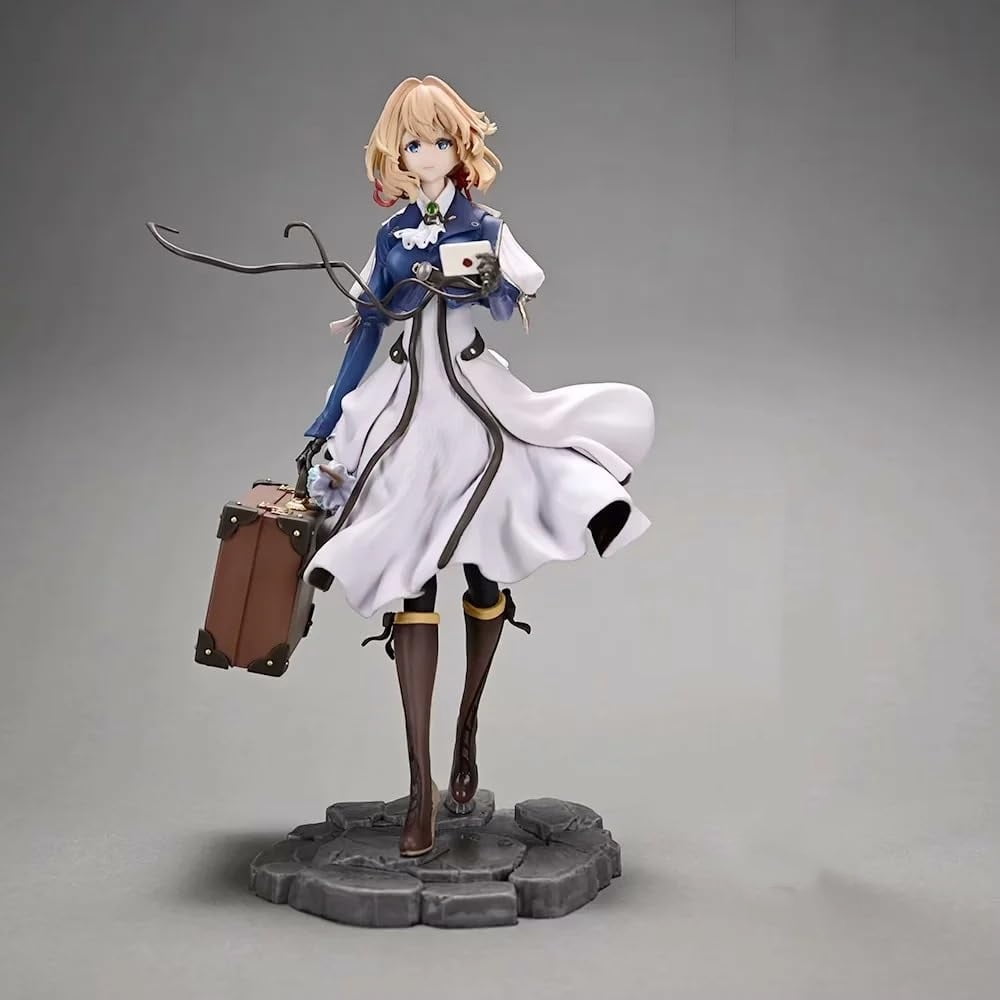 Violet Figure Standing Suitcase Violet Evergarden Action Figures 25cm/9.8inch PVC Anime Cartoon Manga Game Model Statue Collectible Craft Gift