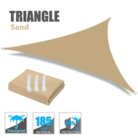 14.8x14.8x14.8FT Shade Sail, Sun Shade Sail Triangle Waterproof for Garden Patio Yard Deck Pergola Outdoor Sun Sail Shade UV Block Canopy Awning Shelter