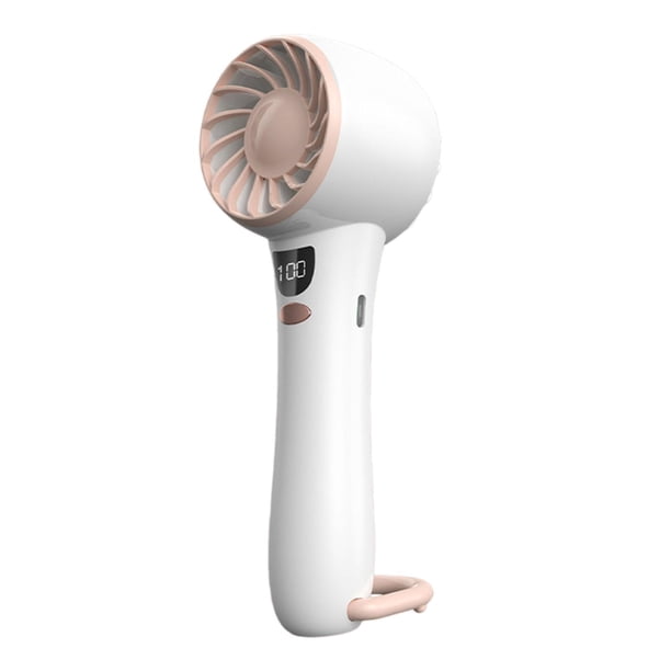 Ventilador Portátil de Mano Pequeño, Ventilador Personal Pequeño de 5 Velocidades, Mini Ventilador de Refrigeración para Senderismo, Pesca en Interior Rosa