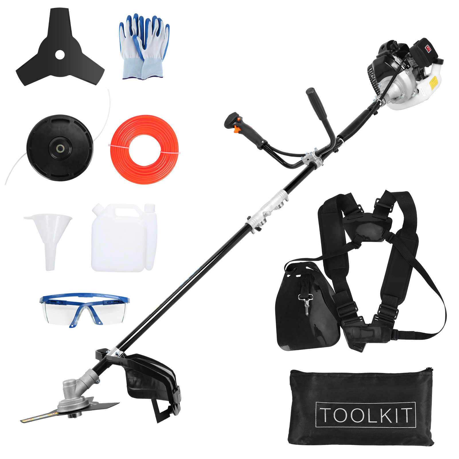 52CC 2-Stroke Gas Powered Lawn Mower with Ergonomic Handle, Powerful Engine Weed Trimmer Lawn Mower, Gas Powered Hedge Trimmer, Weed Eater