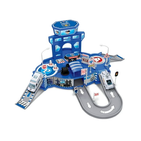 UPC: 0813023015308 | Diecast Cruisers 1:64 Police Depot Playset