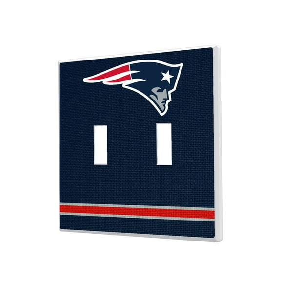 New England Patriots Stripe Double Toggle Light Switch Plate