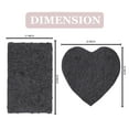 thumbnail image 6 of Home Weavers Bell Flower Collection 100% Cotton Non-Slip Bathroom Rug Set Machine Washable Heart Shape Bath Rug-25"x25", Bath Rug- 21"x34", Gray Color 2 Piece Bath Carpet set, 6 of 9