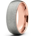 thumbnail image 2 of Metal Masters Mens Tungsten Carbide Wedding Band Ring Dome Brushed Comfort-Fit 8mm, 2 of 7