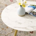 thumbnail image 3 of Modway Lippa 28" Artificial Marble Coffee Table with Tripod Base in Gold/White, 3 of 3
