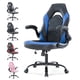 thumbnail image 1 of Silla para juegos YSSOA ergonómica ajustable de piel sintética negro/azul, 1 of 7