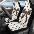 thumbnail image 3 of XYZCANDO Bow Car Seat Covers for Women, Black Dots Front Seat Protectors, Stylish Auto Interior Accessories for Cars SUV Truck Van, 3 of 7