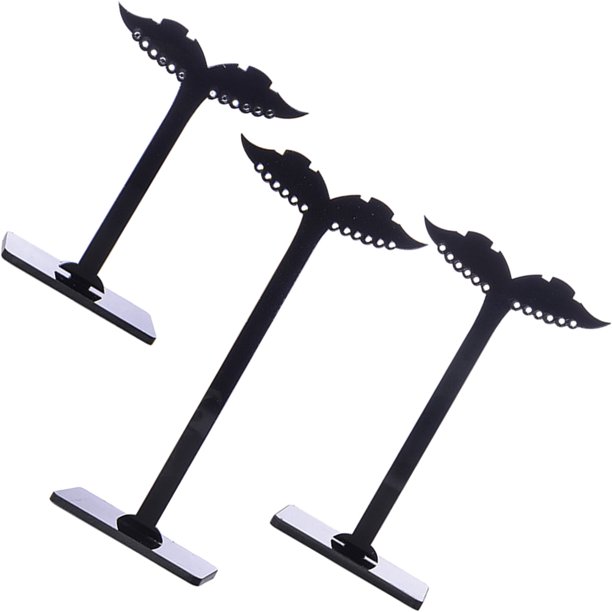 WEUVEB 3Ud Soporte Para Pendientes De Acrílico Negro Con Decorativo Ideal Para Exhibición Y Organización