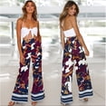 thumbnail image 2 of DEELLEEO Women's Floral Print Comfy Stretch Palazzo Wide Leg Lounge Pants-XL, 2 of 7