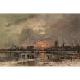 thumbnail image 2 of Adolf Stademann 18x13 Black Ornate Wood Framed Double Matted Museum Art Print Titled - Winter Pleasure on the Frozen River (1860-70), 2 of 5