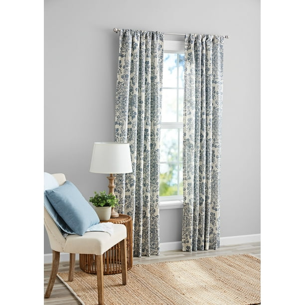 Mainstays Southport Damask Print Light, Do Curtains Come Longer Than 84 Inches
