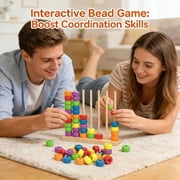 Color Matching Stacking Puzzle Game,Fast Pattern Challenge Ring Stack Puzzle with Racks,Rings,Cards,Competitive Tabletop Brain Teaser for Family Game Night