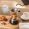 thumbnail image 4 of Pour Over Coffee Maker 14 OZ, 4 Cup Borosilicate Glass Drip Coffee Maker with Reusable Stainless Steel Filter and Cork Grip for Home Café 400 ML, 4 of 18