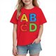 thumbnail image 1 of Camiseta de Manga Corta Linda para Niños, Camiseta de la Temporada de la Escuela de Impresión Gráfica, Camisetas de Manga Corta de las Niñas Suaves para Niños de Edades 3-10, 1 of 9
