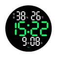 thumbnail image 2 of GUOOL Horloge Murale 10 Pouces Heure Semaine Date Température Humidité Affichage Ronde Numérique LED Vert, 2 of 9