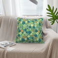 thumbnail image 6 of Faux Leather Throw Pillow Covers, Gear blue green Decorative Pillow Covers for Couch Sofa Bed Living Room Home Garden, Pillow Cases with Invisible Zipper, 6 of 6