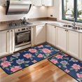 thumbnail image 3 of Kitchen Rugs Sets Of 2,Pioneer Flower Floral Print Pattern Anti Fatigue Kitchen Mat Rugs Non Slip Washable,Decorative Kitchen Floor Mats for Kitchen,Sink,Laundry,17"x47"+17"x47", 3 of 5