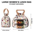 thumbnail image 5 of Pioneer Flower Floral Print Pattern Drawstring Lunch Bag Women - Drawstring Lunch Bag Insulated for Work Office - Stain-Resistant Large Lunchbags for Women with Multi-Pockets, 5 of 6