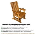 thumbnail image 2 of Innovaze Wooden Patio Glider for One Person with Cupholders, Heavy Duty 600 lbs, All-Weather Resistant (Teak Tone), 2 of 9