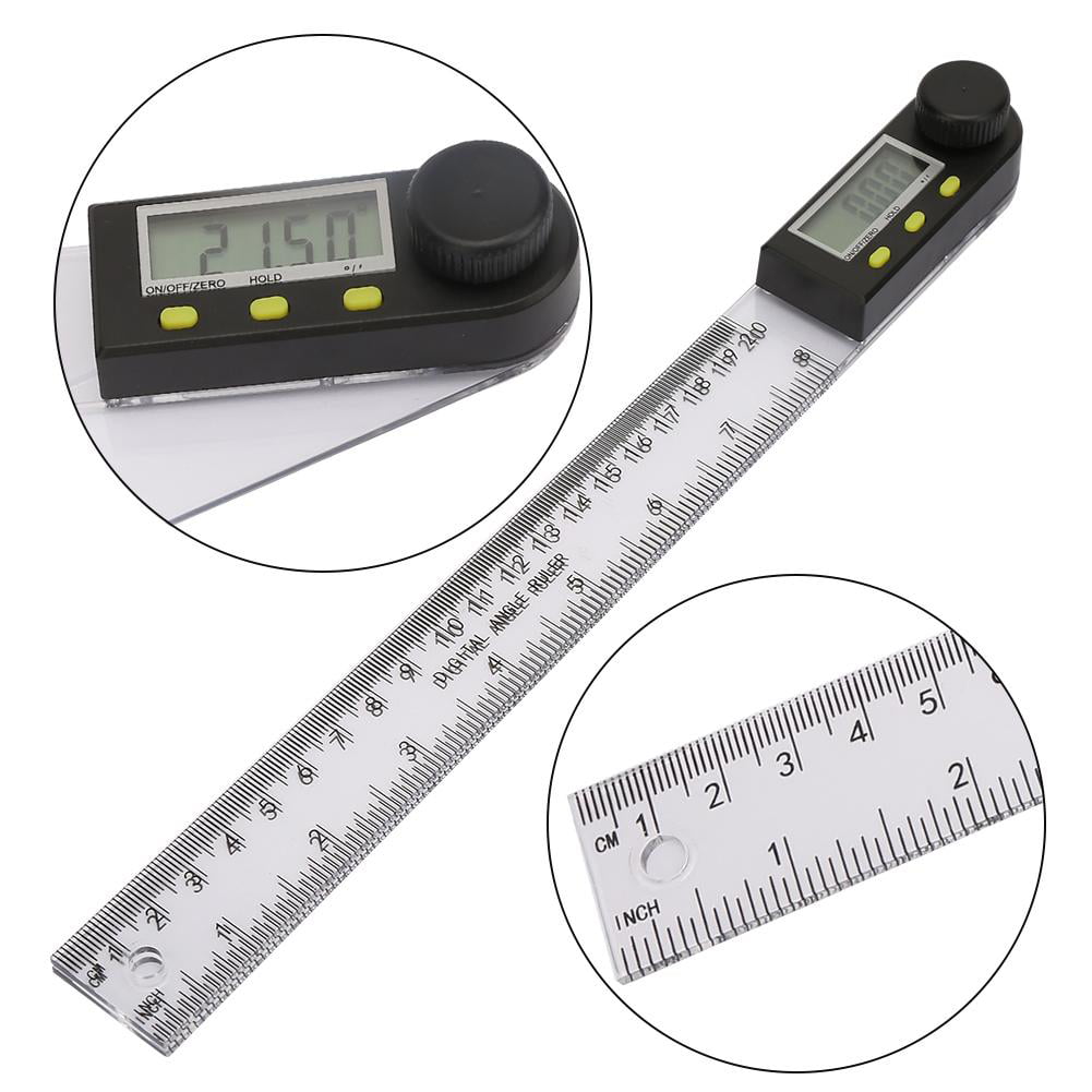Digital Protractor Ruler-PVC 0-200mm Electronic Digital Protractor Goniometer Angle Finder Gauge Ruler 