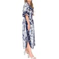 thumbnail image 2 of LA LEELA Women's Summer Pocket Nightgown Batik Caftan for Womens Sleepwear Long House Loungewear Dashiki Dress 1X-2X Tribal, Blue, 2 of 3