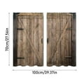 thumbnail image 2 of Retro Restaurant Curtains/ Farmhouse Brown Barn Door Small Kitchen Curtains Rustic Wooden Plank Window Country Wood Western Cafe Short Curtains For Bathroom Dining Room Tier Drape, 2 of 2