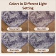 thumbnail image 7 of Design&I 6'x9' Washable Area Rug Sleek Flatweave Pet Friendly Purple Boho Abstract Swirl Vintage Tie Dye Scroll Trellis Distressed for Queen Size Bedroom, Under Bed, 7 of 7