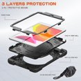 thumbnail image 1 of Funda a juego para iPad Mini 4/5 con correa para el hombro, soporte de anilla ajustable grande, portalápices y protección contra golpes., 1 of 5