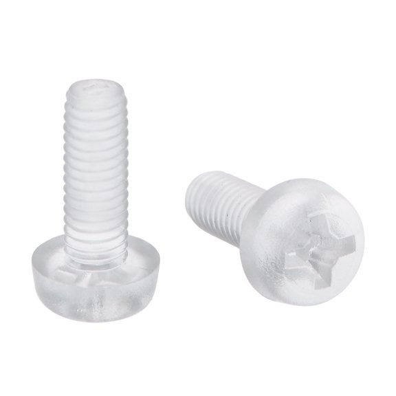 Tornillos de plástico Unique Bargains m3x8mm transparente acrílico phillips pan tornillo de mano 20pcs