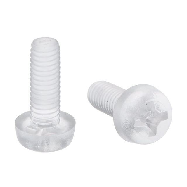 Tornillos de plástico Unique Bargains m3x8mm transparente acrílico phillips pan tornillo de mano 20pcs