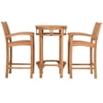 thumbnail image 5 of 3 Piece Teak Wood Bistro Outdoor Patio Bar Set Including 27" Round Orleans Bar Table and 2 Abacho Barstools with Arms, 5 of 6