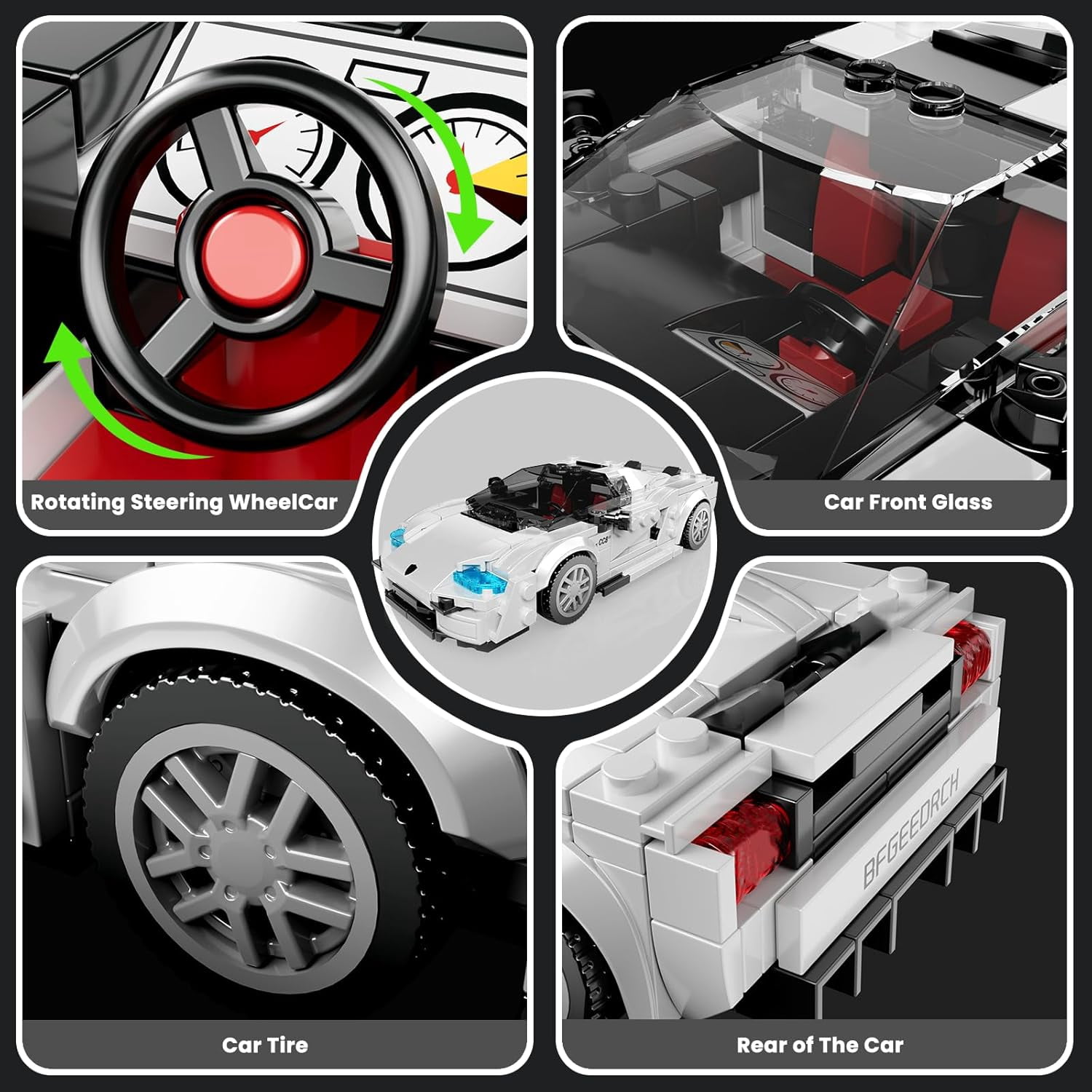 Speed Champion P80C Racing Car Building Kit with Acrylic Display Case, 27069 Collectible Model Car Kits, Building Blocks Kit Racing Toy Cars for Adult (450 PCS)