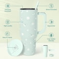 thumbnail image 2 of Vaso SANDJEST con mango de acero inoxidable Daisy de 40 onzas, 2 of 8