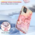 thumbnail image 4 of CASEFIV for Samsung Galaxy A13 5G/A04S Case,Marble Pattern Heavy Duty Shockproof Full Body Protective Phone Cover Women Girl,Rose Gold, 4 of 8