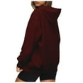 thumbnail image 5 of Dndkilg Oversized Hoodies Long Sleeve Drawstring Hooded Fashion Y2k Women's Sweatshirts Oversized with Pocket Wine Pullover Fleece Fall Aesthetic Sweater Work Clothes XXL, 5 of 5