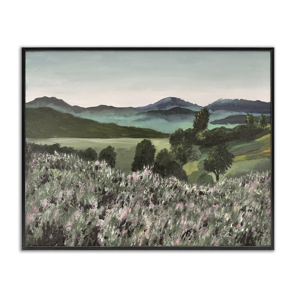 Stupell Industries Cottage Windblown Meadow Blooms Black Framed Giclee Art, 14 x 11, by Lee Ann Zirbes