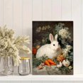 thumbnail image 2 of QISVANSET White Rabbit Carrots Floral Arrangement Canvas Wall Art 15.75x11.81 Inches, 2 of 5