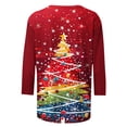 thumbnail image 4 of GA WEIHUA 3/4 Length Sleeve Womens Tops Round Neck Casual Tunic Tops Basic Christmas Shirts Loose Fit Xmas Tree Tee Tops(Red,5X-Large), 4 of 5