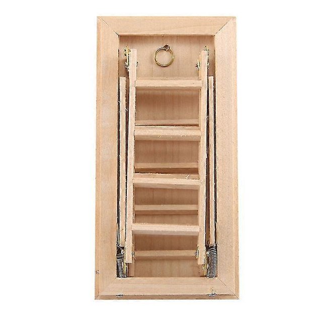 1:12 Mini Modern Miniature Furniture Folding Attic Stairs Doll House Decoration