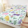 thumbnail image 4 of Homewish Cute Cat Animals Bed Sheets,Kawaii Floral Moon Full Size Sheets,Green,4 Pieces,1 Flat Sheet, 1 Fitted Sheet and 2 Pillowcases, 4 of 6