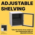 thumbnail image 5 of Husky Premium 46L Refrigerator 1.6 Cu. feet Reversible Glass Door Countertop  Mini Fridge 16.9 in White, New, 5 of 11