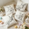 thumbnail image 4 of FeiFu 4-Pack Easter Pillowcovers Egg Printed Cushion Cases Festive Holiday Throw Pillowcovers for Sofa Living Room Home Easter Decoration, 4 of 6